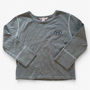Vintage Y2K Victoria’s Secret VS 3/4 Sleeve Cropped Top (2002) Gray Cotton XS
